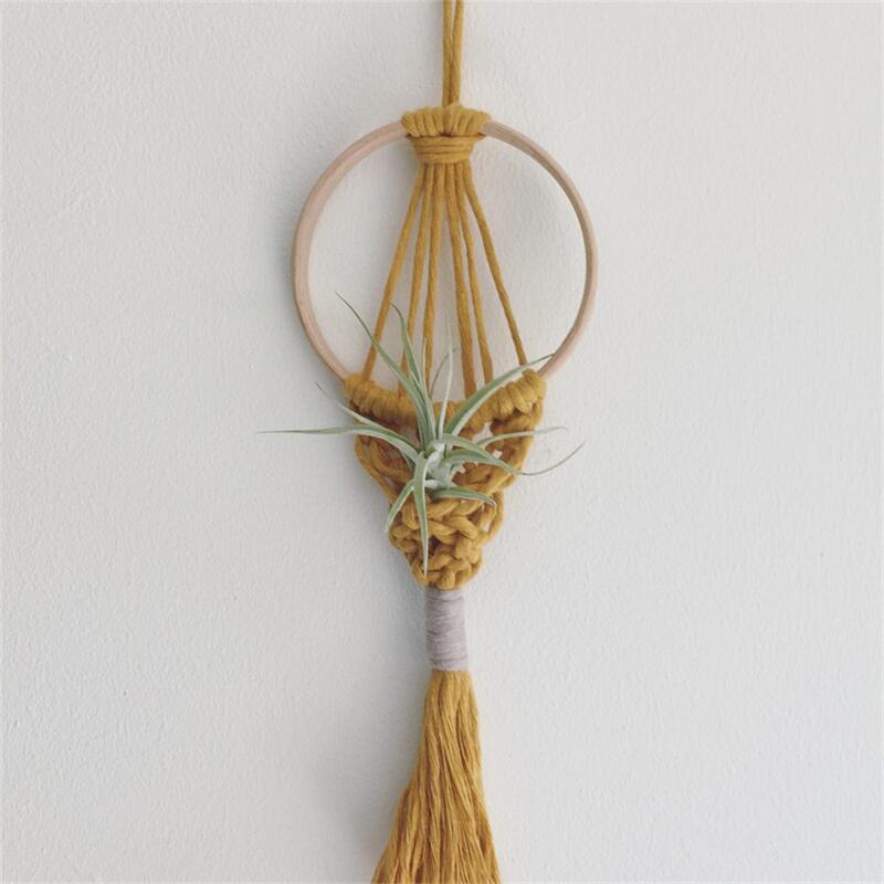 Haruko Bohemian Macrame Hanging Air Plant Holder