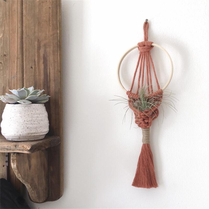 Haruko Bohemian Macrame Hanging Air Plant Holder