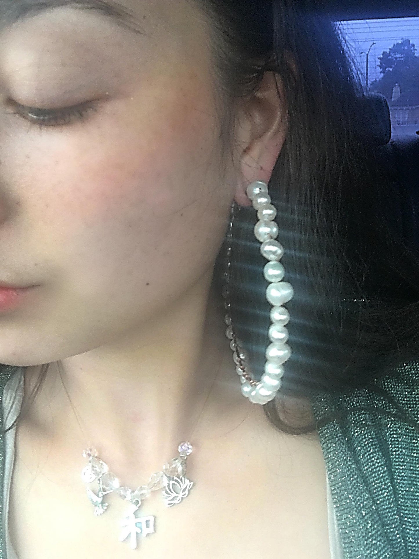 Pearl Hoop Earrings ~ Geniune Pearls (Small, Medium, Large, Many Styles)