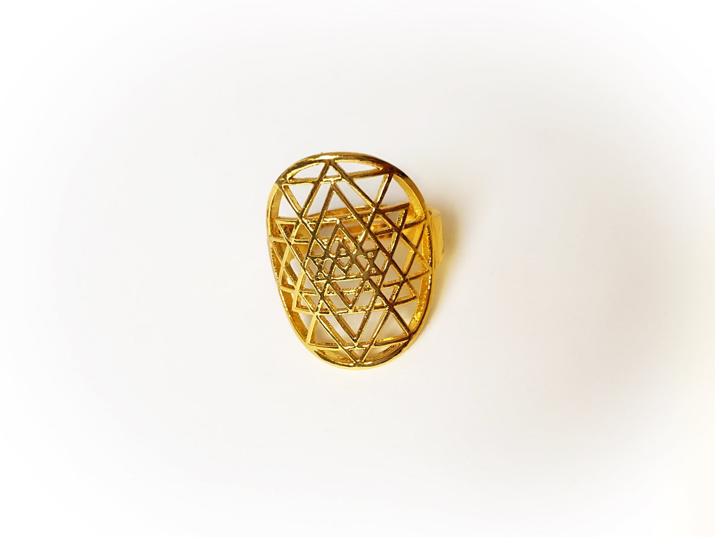Golden Sri Yantra Ring