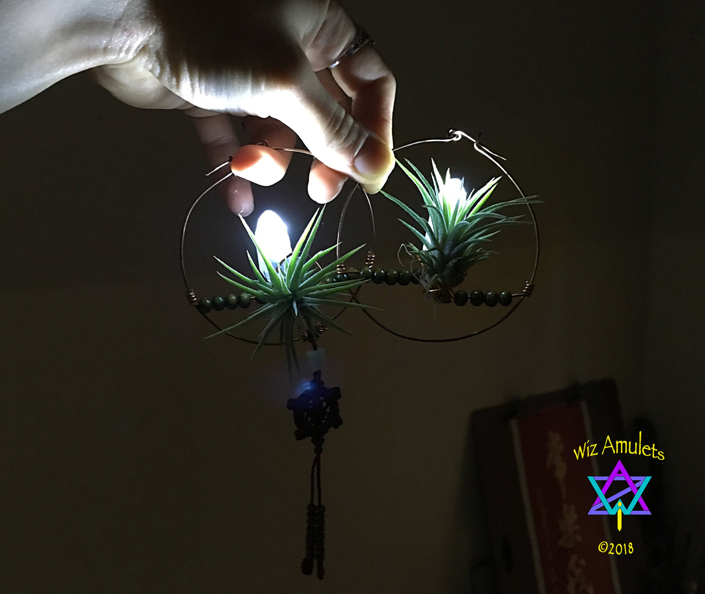 Glow Grow Air Plant Hoop Earrings ~  LED Illuminated