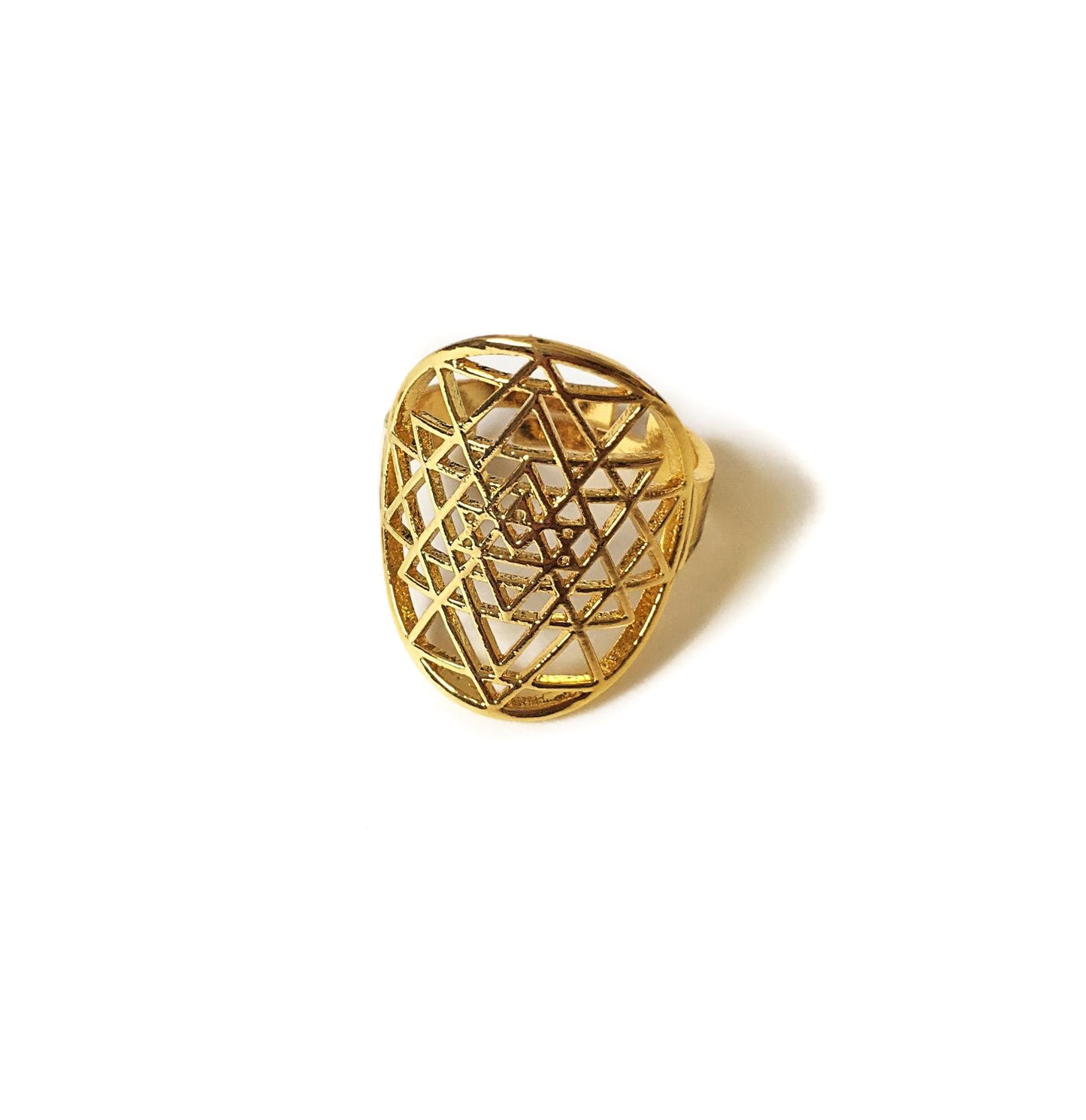 Golden Sri Yantra Ring