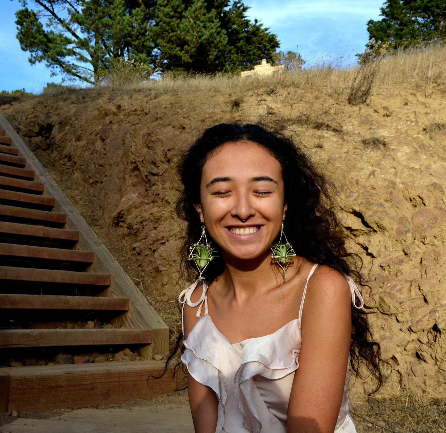 Merkaba Ascension Air Plant Earrings ~ 3D Polyhedron Geometric Earrings