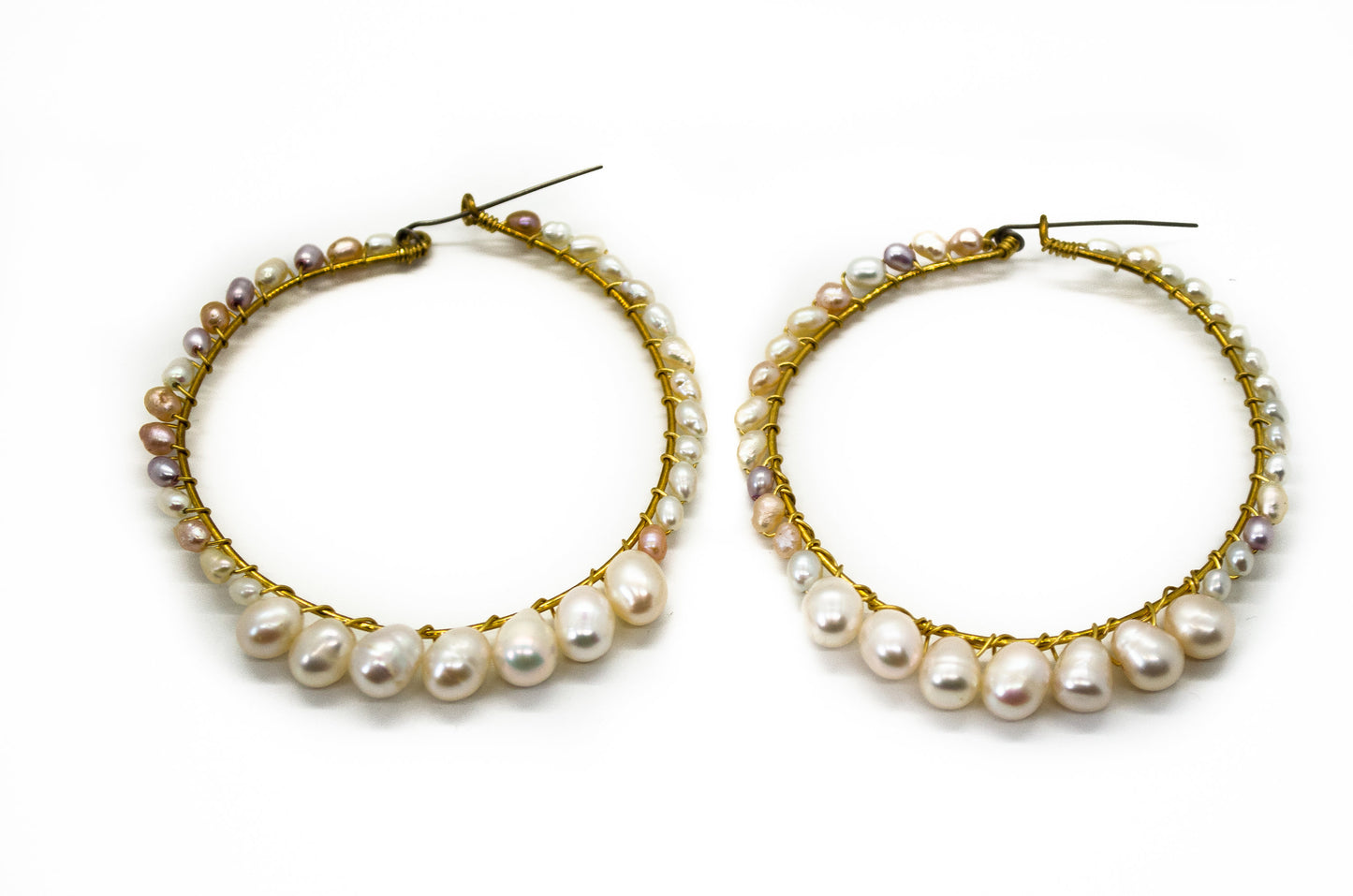 Pearl Hoop Earrings ~ Geniune Pearls (Small, Medium, Large, Many Styles)