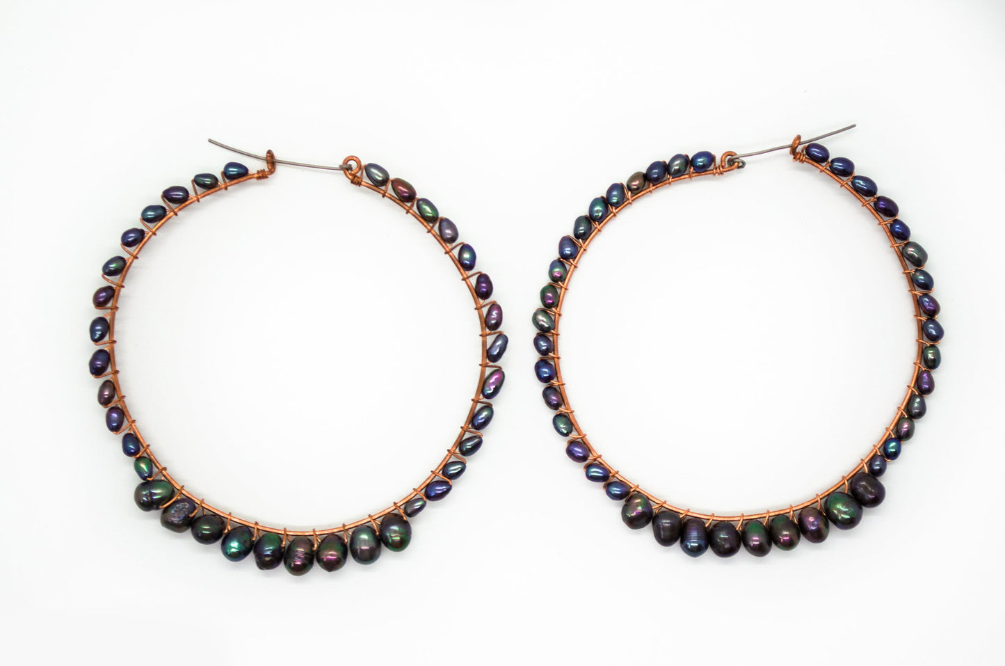 Pearl Hoop Earrings ~ Geniune Pearls (Small, Medium, Large, Many Styles)