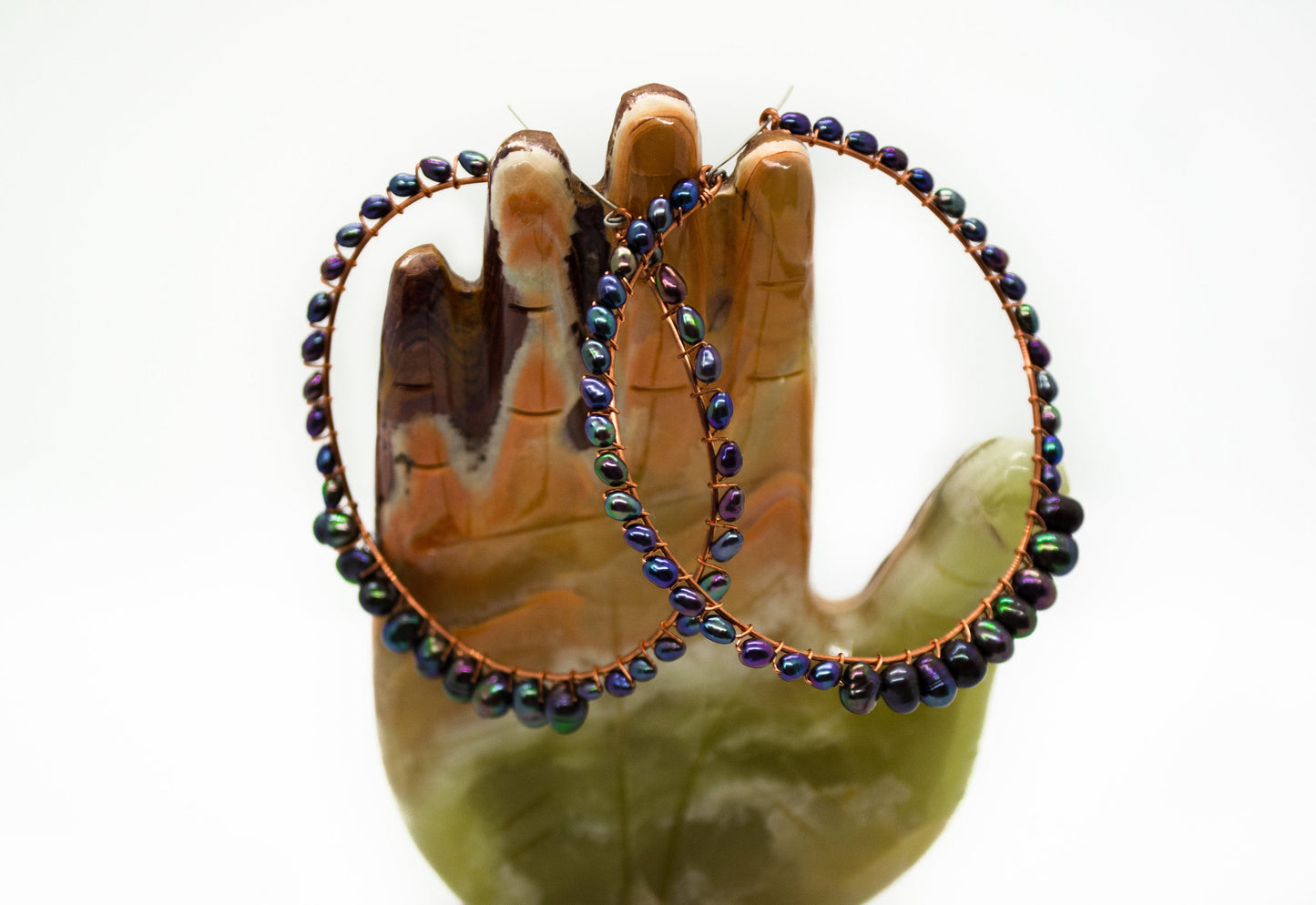 Pearl Hoop Earrings ~ Geniune Pearls (Small, Medium, Large, Many Styles)