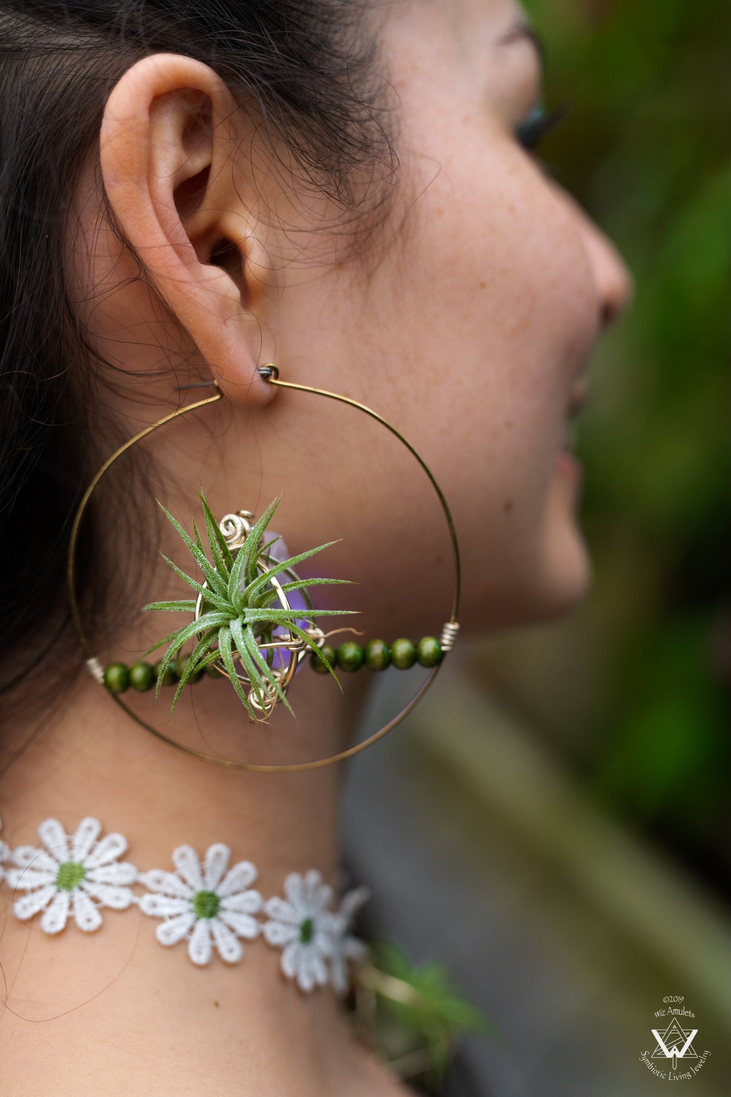 Glow Grow Air Plant Hoop Earrings ~  LED Illuminated