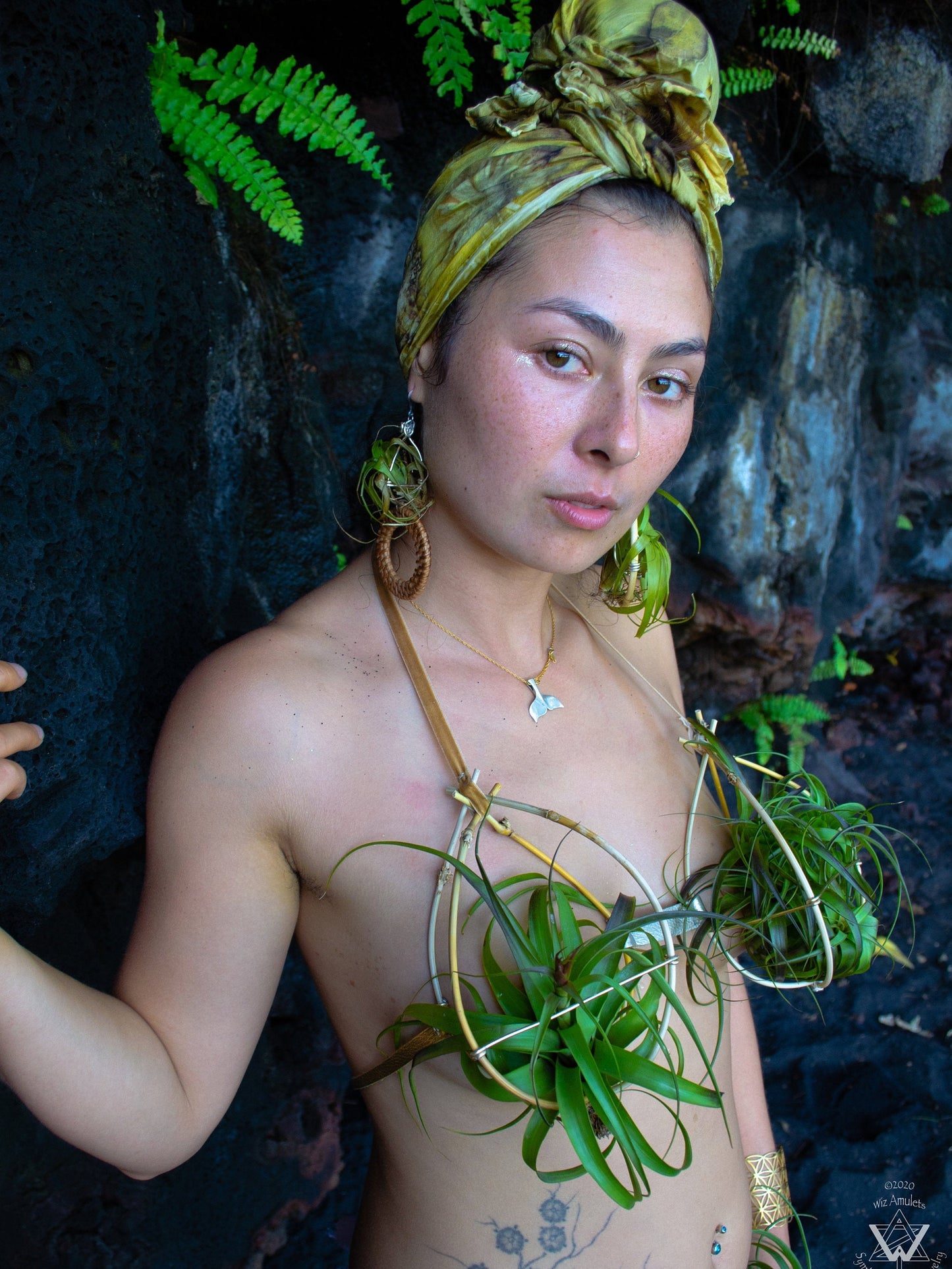 Garden of Eden ~ Air Plant Bikini Bamboo Festival Lingerie Bra Top Pants Bottoms ~