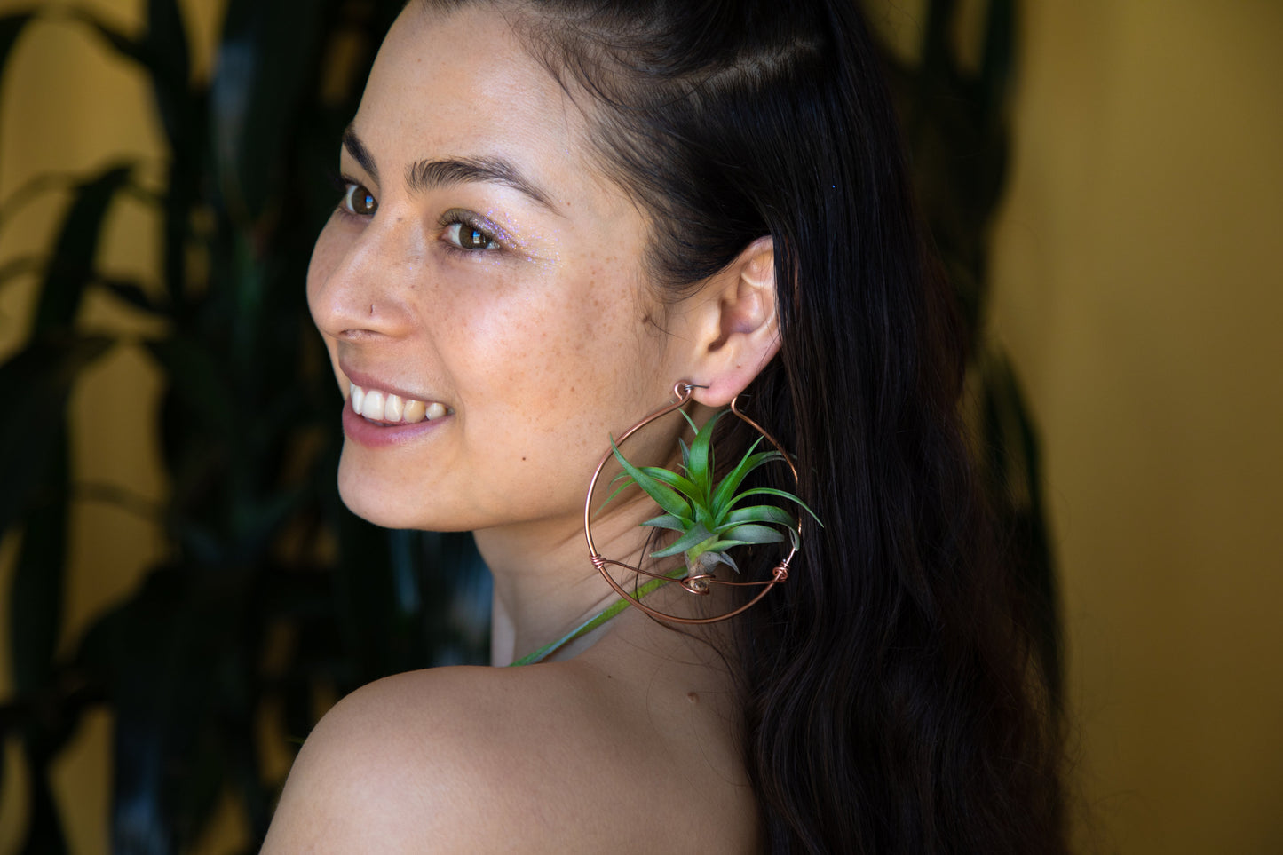 Living Air Plant Living Hoop Earrings
