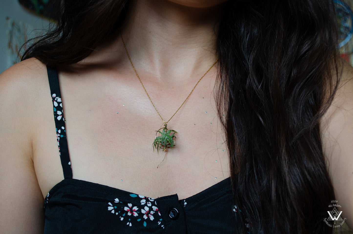 Minimalist 14K Gold Air Plant Orb Pendant ~ Dainty