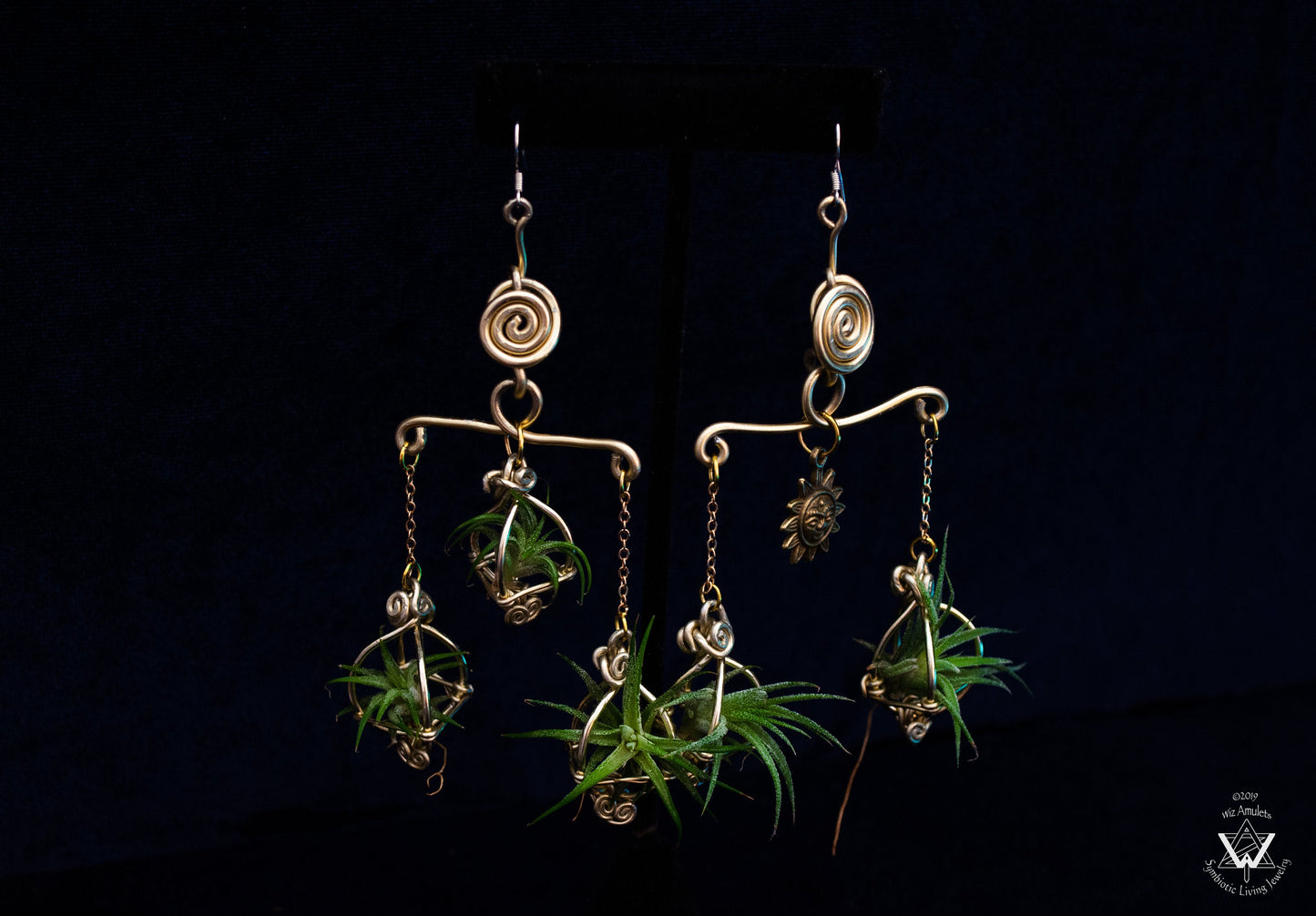 Air Plant Kinetic Mobile Chandelier Earrings