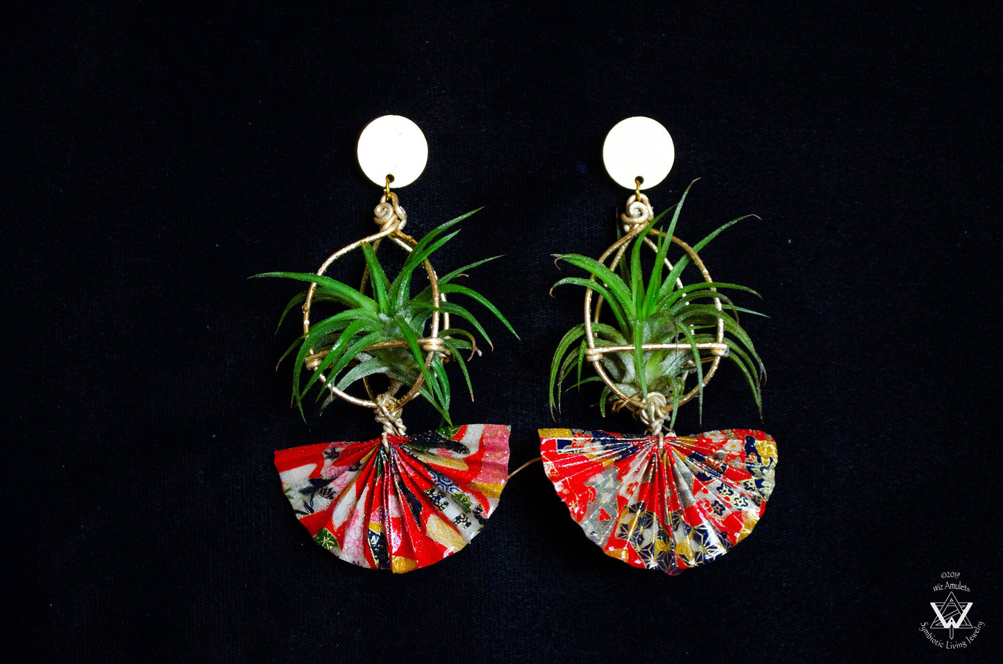 Origami Fan Air Plant Earrings