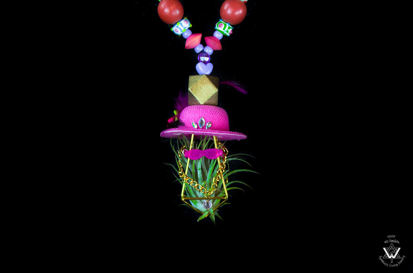 Air Plant Necklace - Funky Superstar Blingy Character Necklace