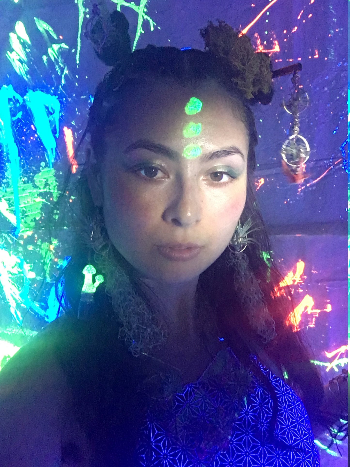 Glowing Mushroom Jar Container Earrings Screw Top Lid