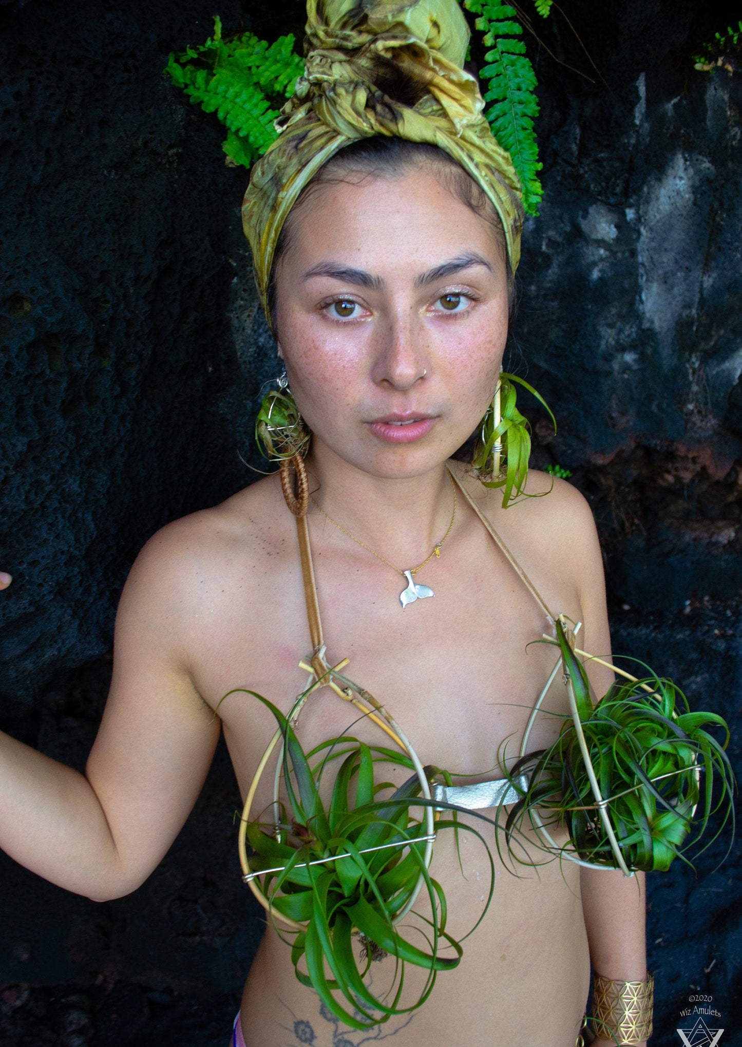 Garden of Eden ~ Air Plant Bikini Bamboo Festival Lingerie Bra Top Pants Bottoms ~