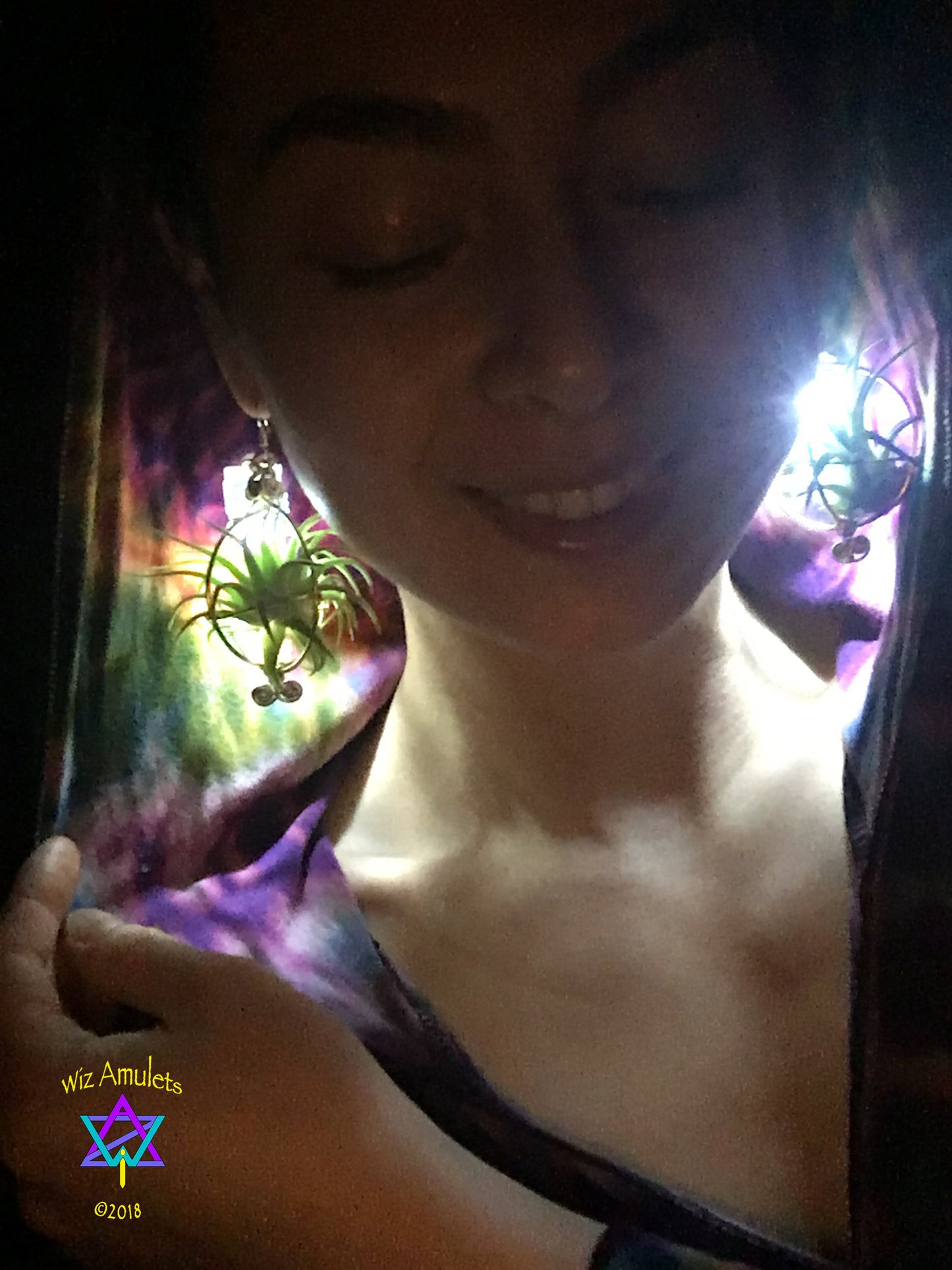 GLOW GROW Air Plant Orb Earrings ~ LED Illuminated