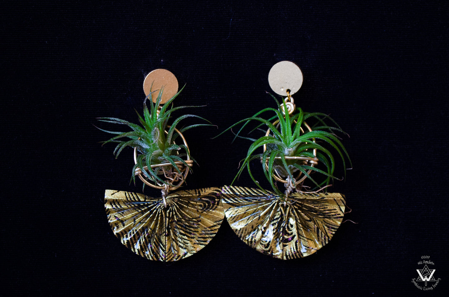 Origami Fan Air Plant Earrings