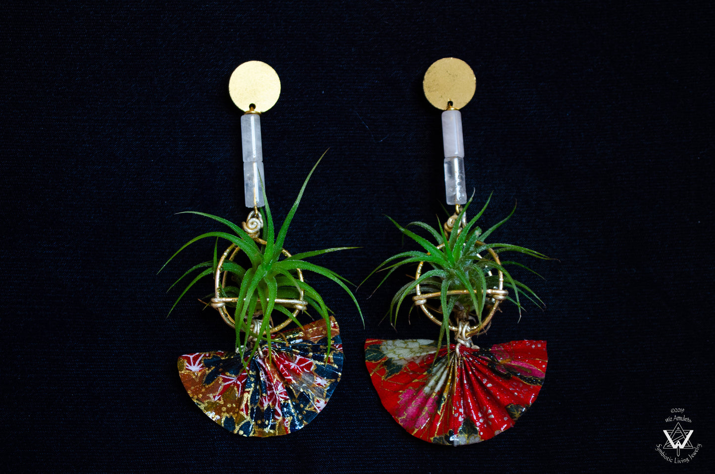 Origami Fan Air Plant Earrings
