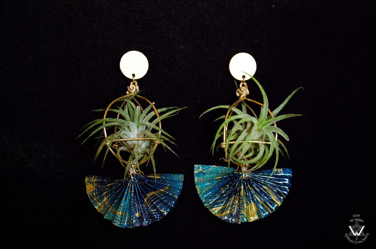 Origami Fan Air Plant Earrings