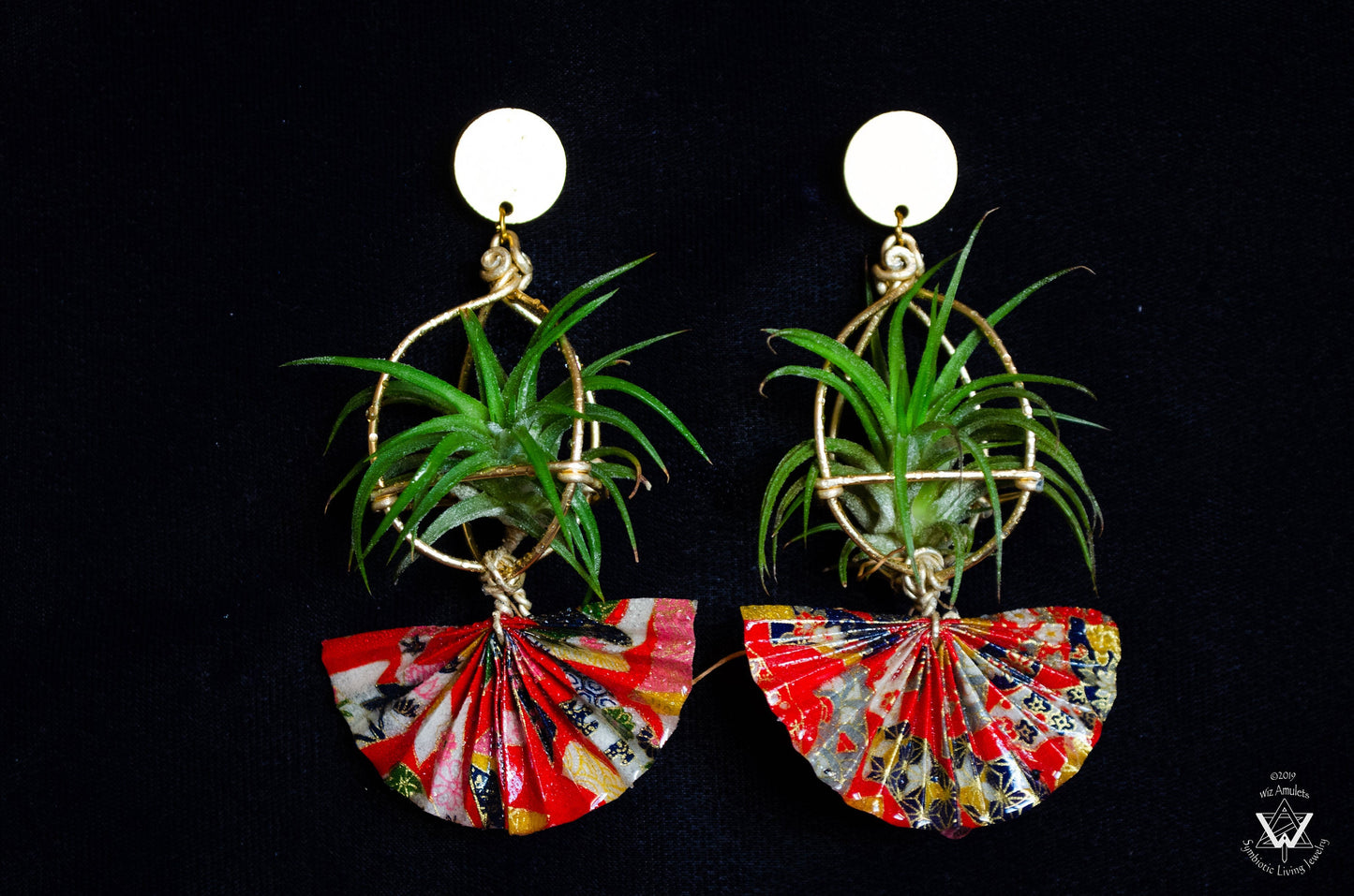 Origami Fan Air Plant Earrings