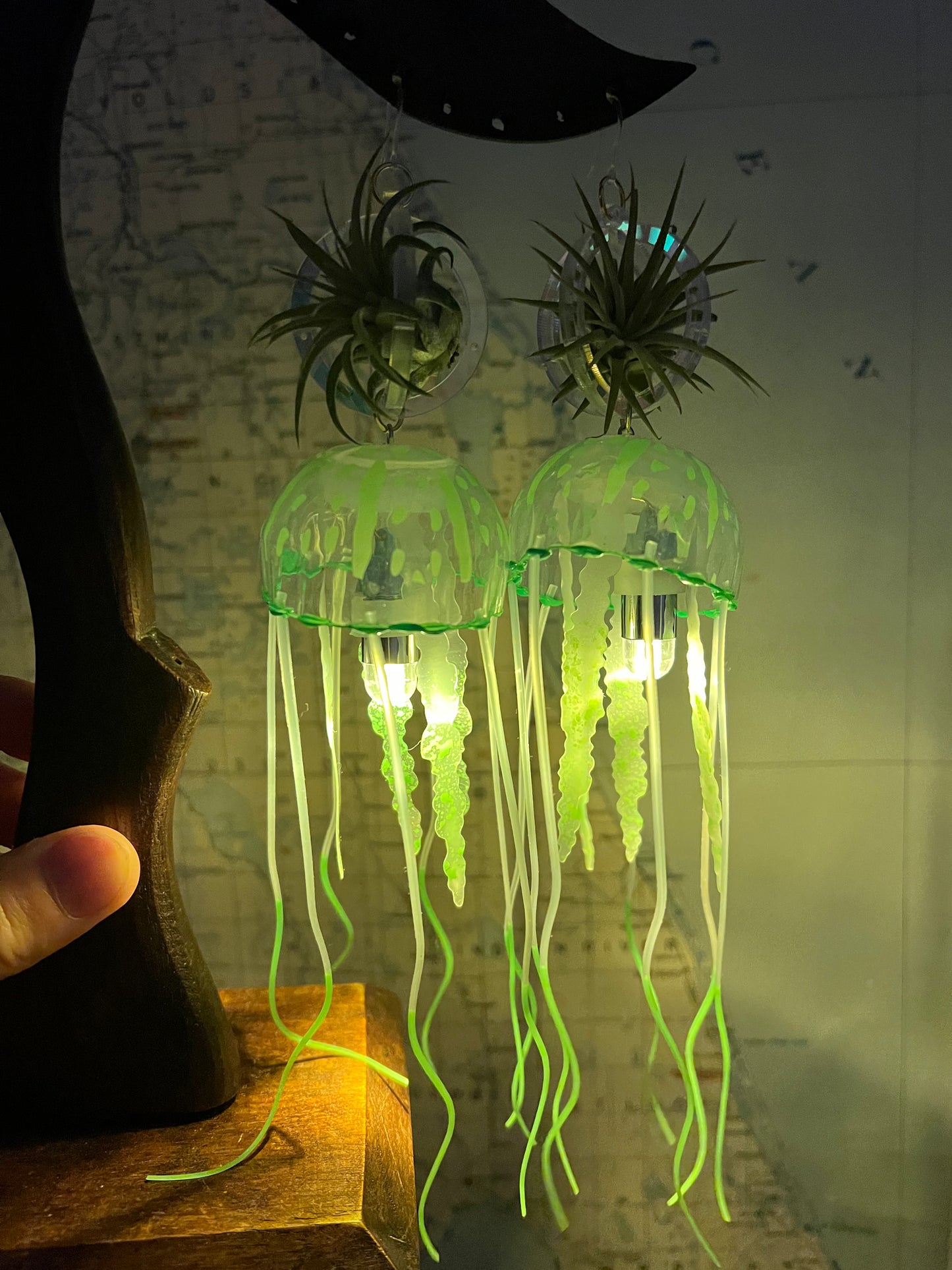 Jellyfish Glow Air Plant Earrings