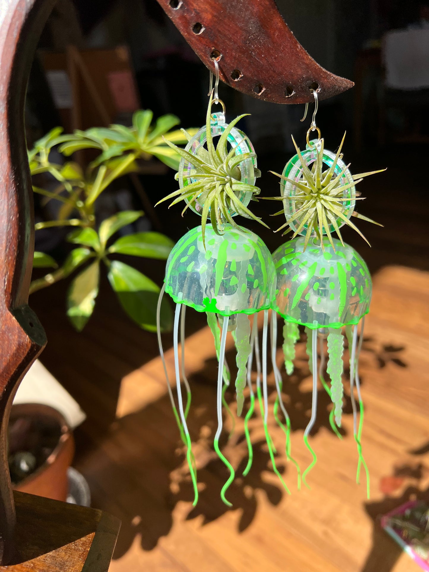 Jellyfish Glow Air Plant Earrings