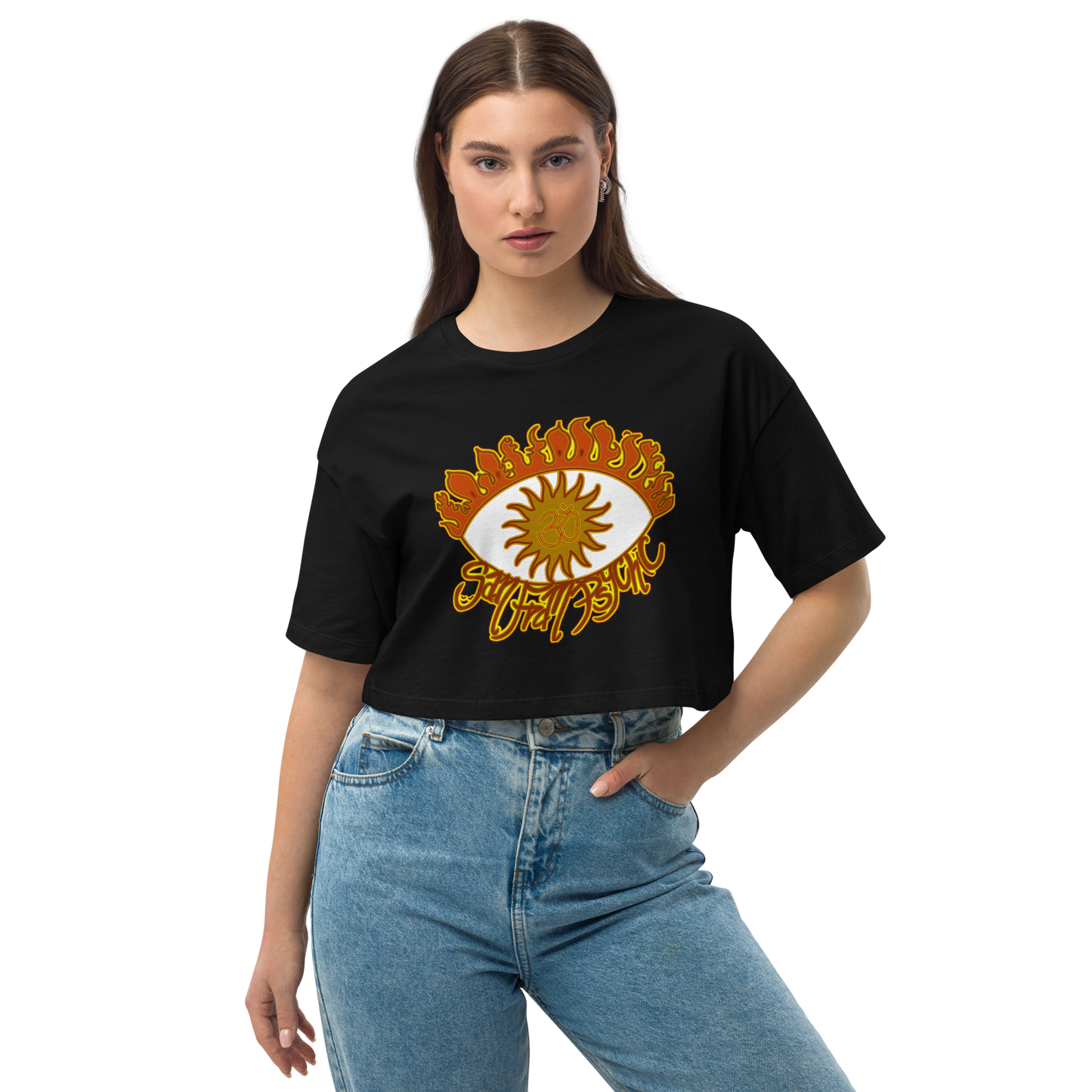 Fire Eye San FranPsychic Loose Crop Top
