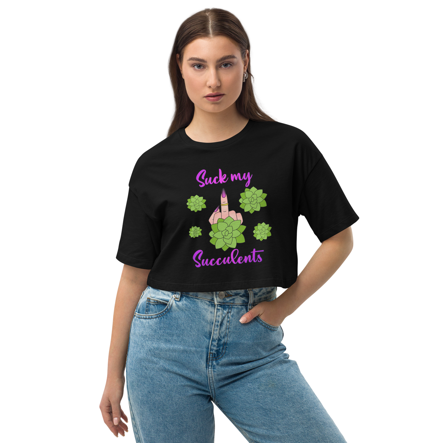 Suck My Succulents Crop Top