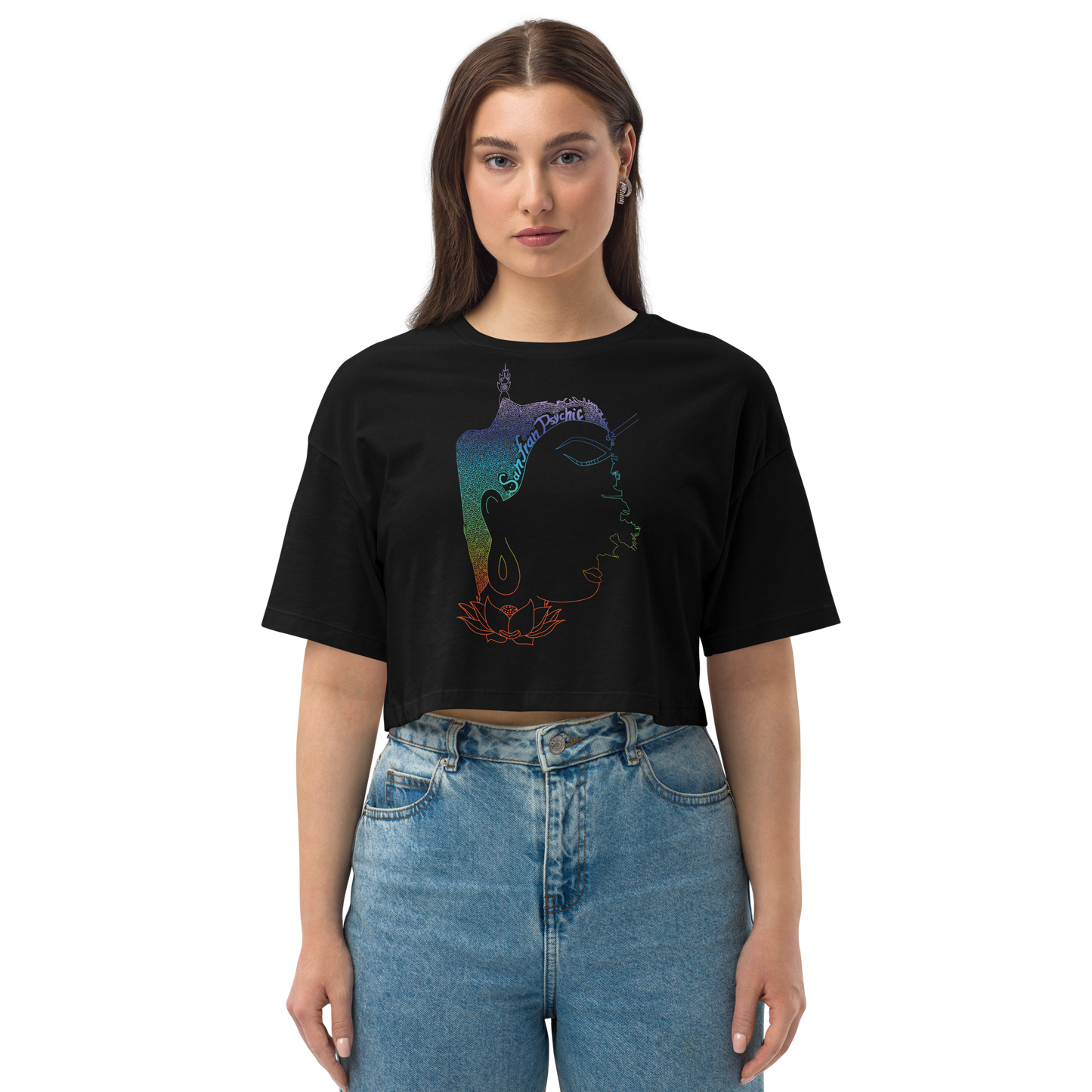 SF Buddha Face San FranPsychic Crop Top