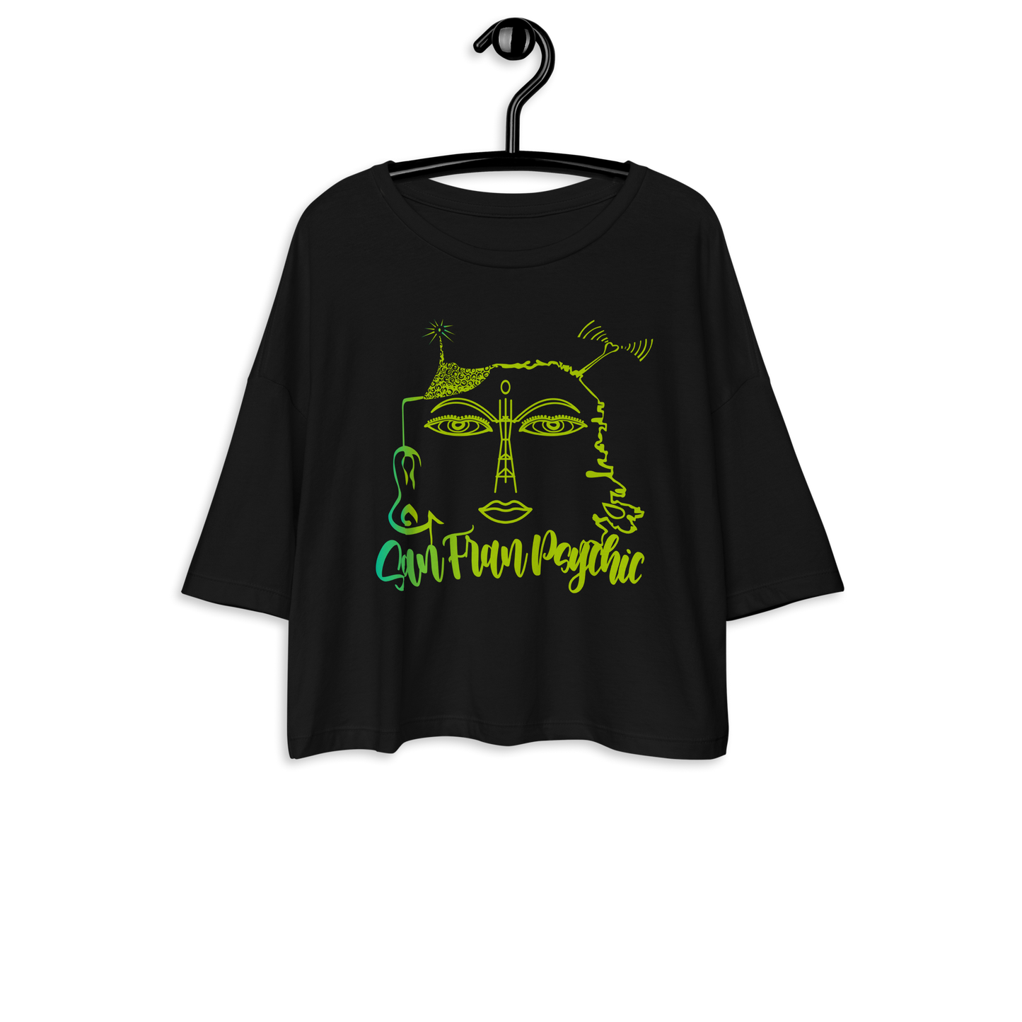 SF Buddha Face Radio San FranPsychic Crop Top