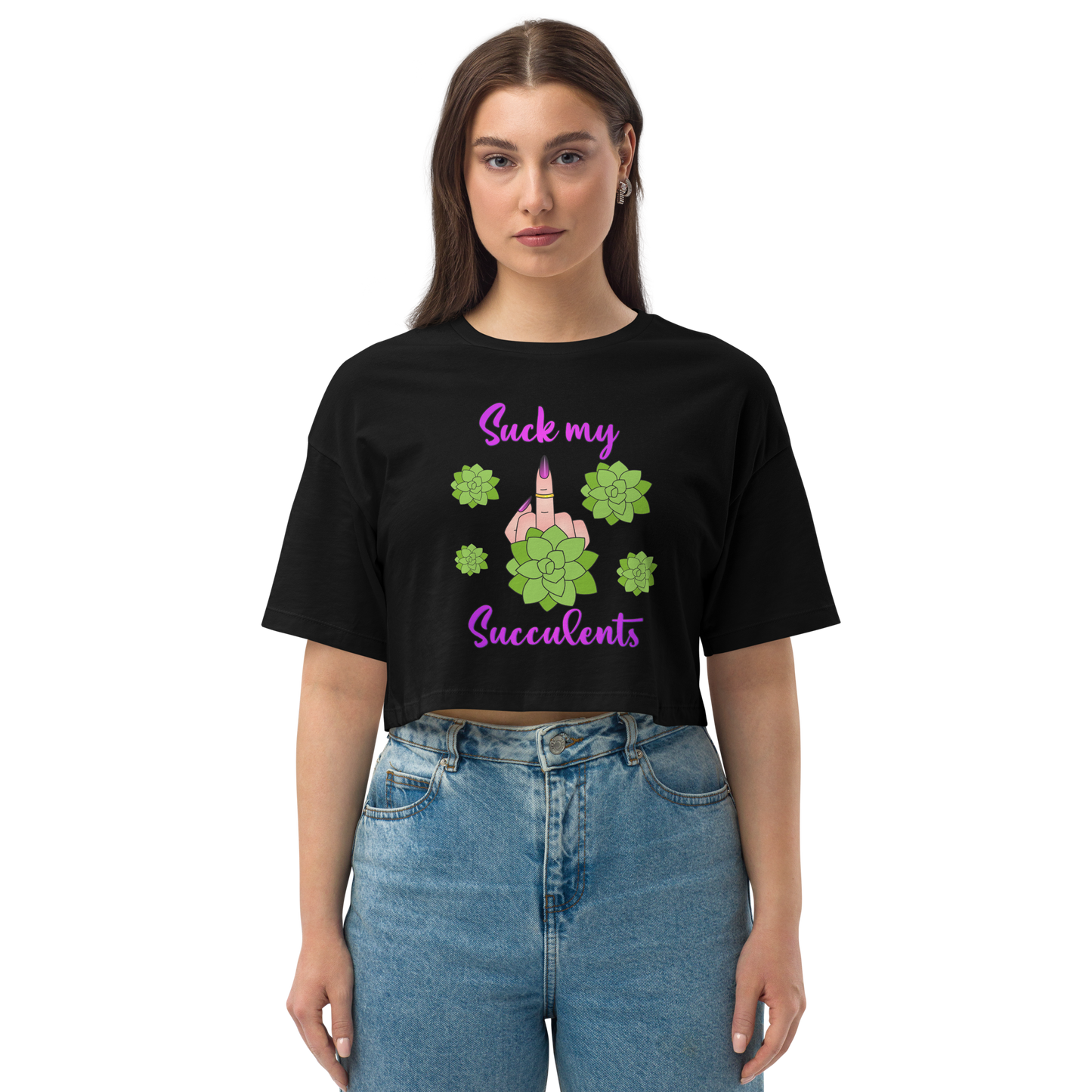 Suck My Succulents Crop Top