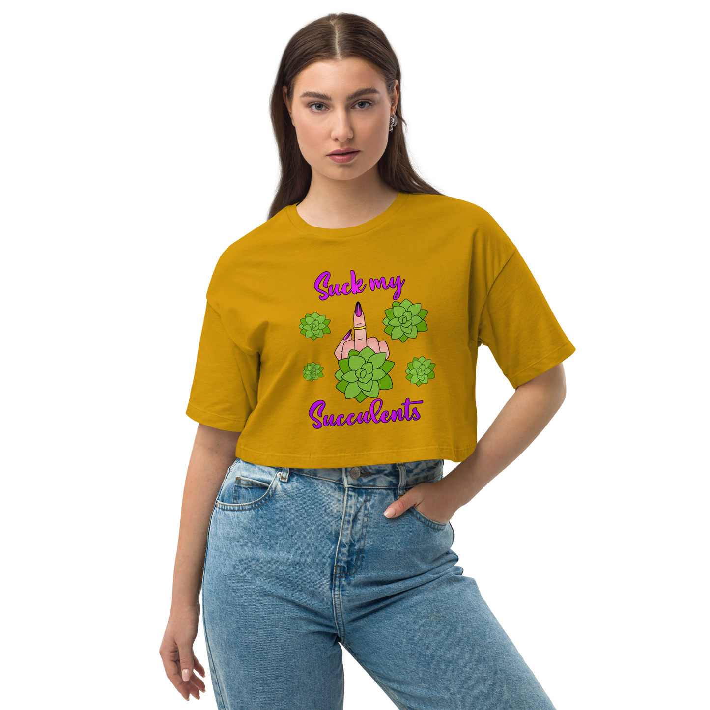 Suck My Succulents Crop Top