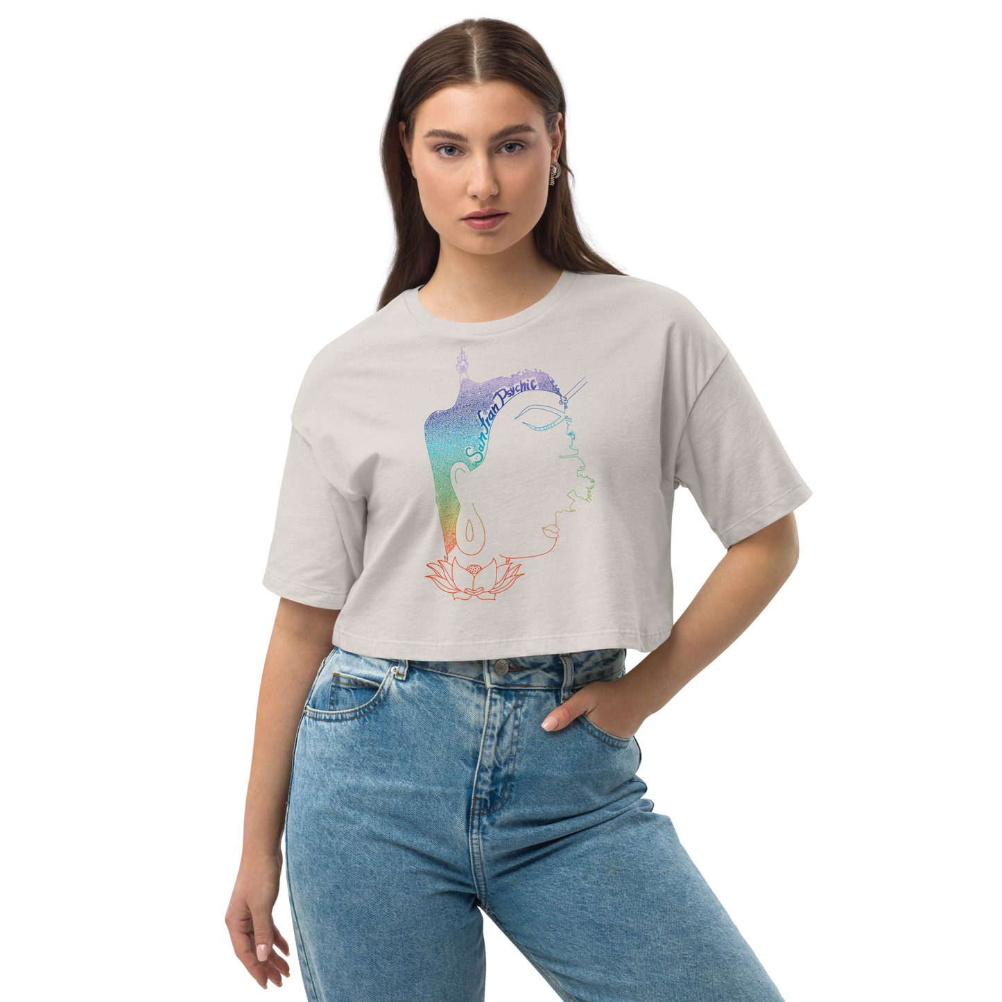 SF Buddha Face San FranPsychic Crop Top