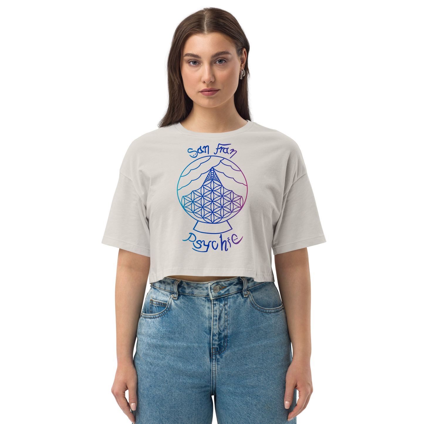 Loose drop shoulder crop top