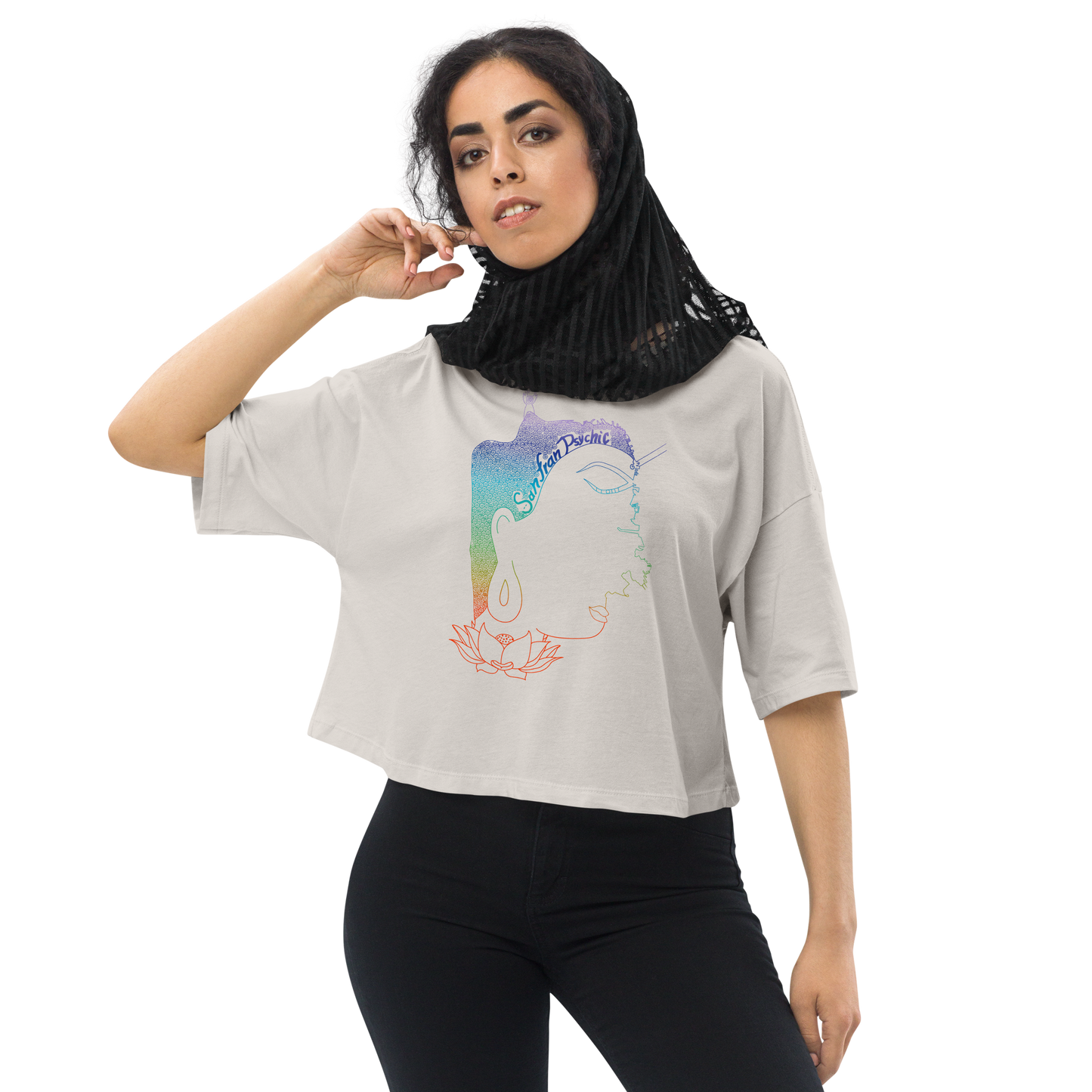 SF Buddha Face San FranPsychic Crop Top