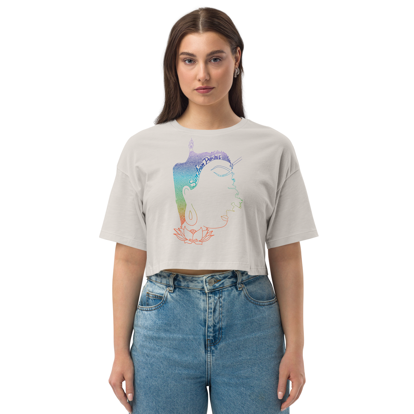 SF Buddha Face San FranPsychic Crop Top