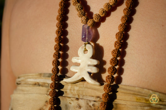 "Ankh-Ten" Ankanji Ceramic Crystal Necklace ~ Eternal Life + Heaven