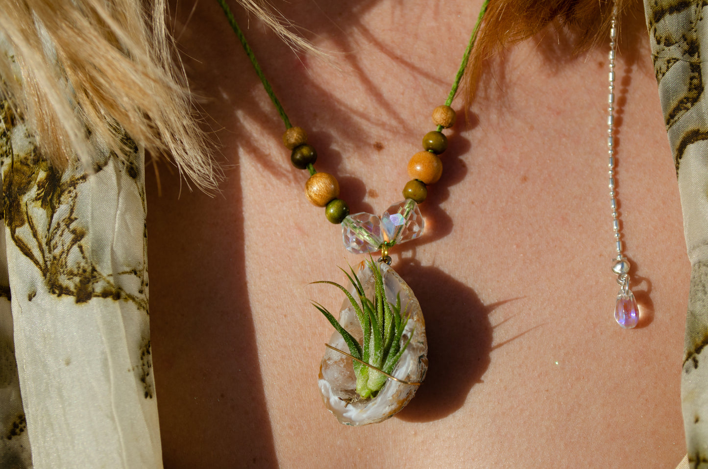 Air Plant Geode Cave Necklace