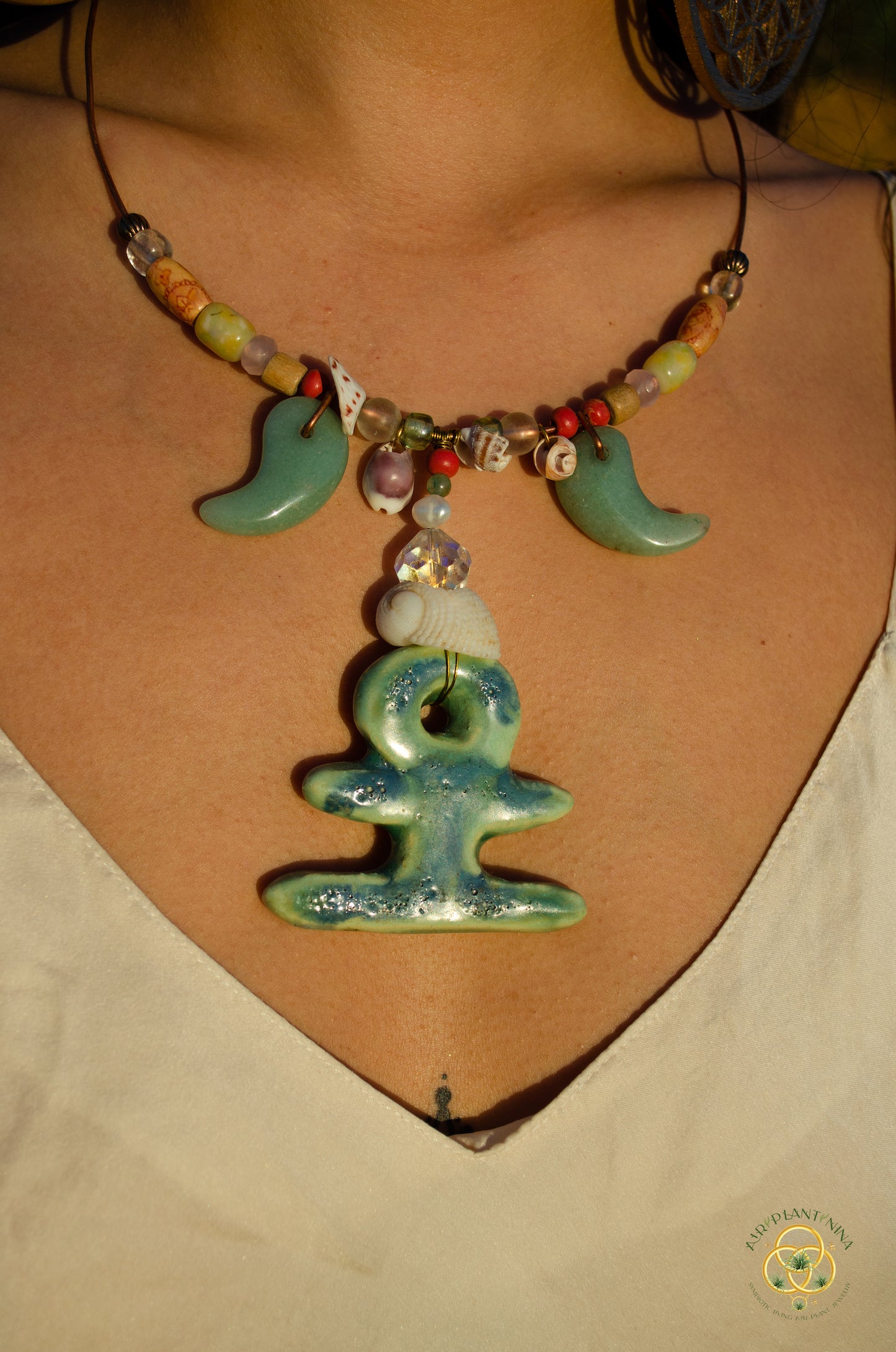 "Ankhor" Ankanji Ceramic Crystal Necklace ~ Grounding ~ Ankh, Heaven and Earth V1, V2, V3
