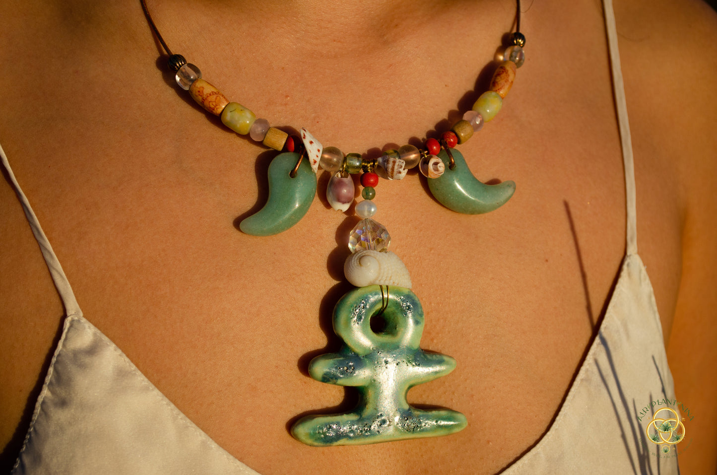 "Ankhor" Ankanji Ceramic Crystal Necklace ~ Grounding ~ Ankh, Heaven and Earth V1, V2, V3