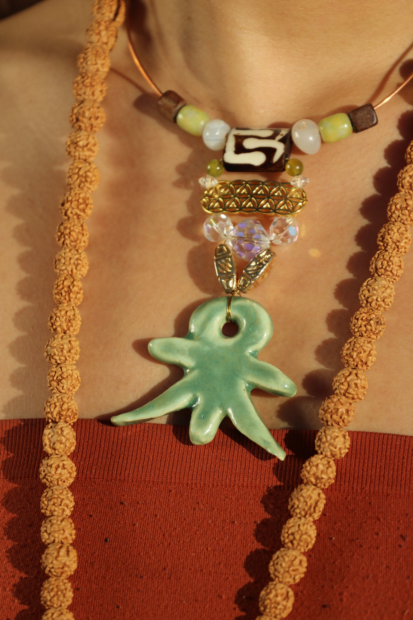 Tree of Life "Ankhi" Ankanji Ceramic Crystal Necklace