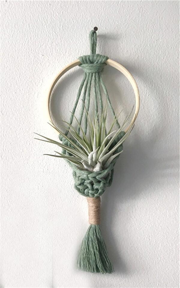 macrame air plant holder Haruko Bohemian Macrame Hanging Air Plant Holder – AirPlantNina Symbiotic  Living Jewelry