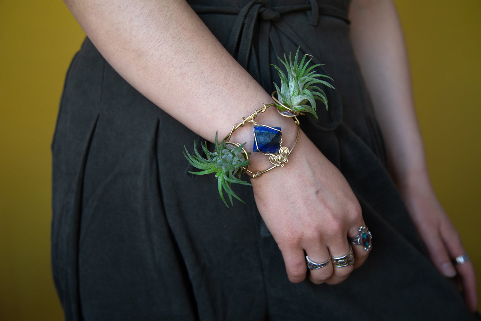 Corsage Bracelet Floral Bracelet Bohemian Bracelet Flower Wrist Wrapped  Corsage Handmade Boho Chic Art to Wear Gift for Her Hippie 