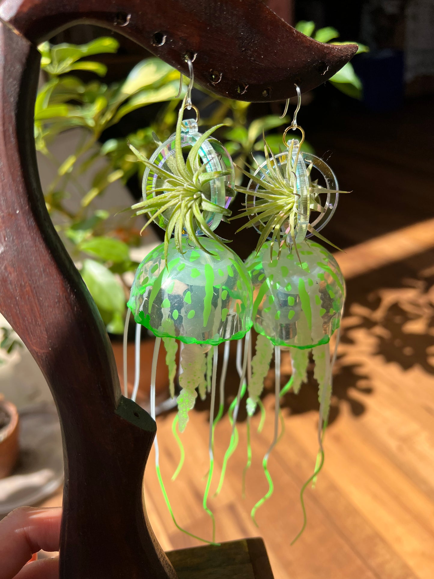 Jellyfish Glow Air Plant Earrings